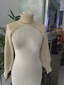 Pull cache-epaules col roulé taille 36/38/40 beige