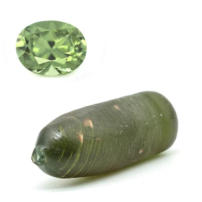 80-88gr 1pc Tourmaline Green Spinel #EM105 Djeva Lab Grown Faceting Rough - Image 1 of 3