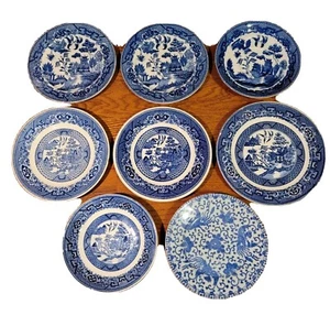 Vintage Japanisches Porzellan Menge 8 Teller Verschiedene Keramik Untertassen 6-7" - Bild 1 von 18