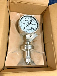 Wika 4" SS Pressure Gauges 233.30 & Diaphragm Seal - Swagelok Tube Bottom Mount - Picture 1 of 12