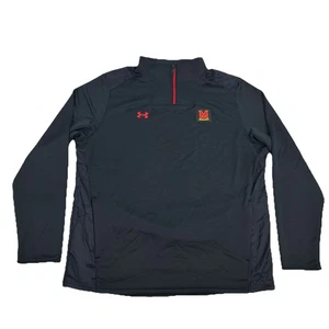 Maryland Terrapins Jacket Women XXL Black Under Armour 1/4 Zip Lightweight Terps - Picture 1 of 10