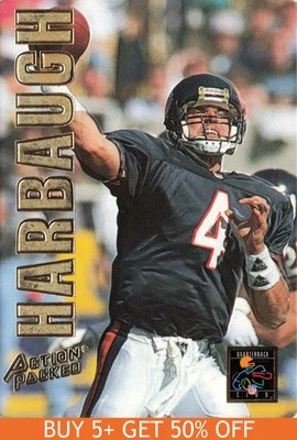 1993 Action Packed #QB6 Jim Harbaugh Chicago Bears Football - Image 1 of 2