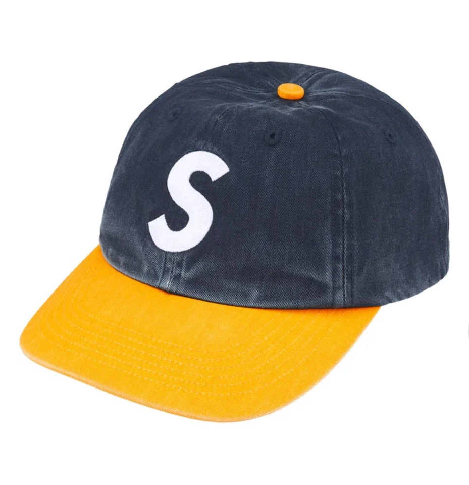 Supreme пигментное покрытие 2 тона S логотип 6-панельный темно-желтый FW25 Michigan - Изображение 1 из 1