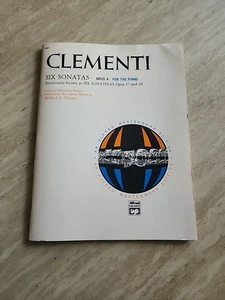 Clementi Six Sonatas Op 4 Piano Songbook Sheet Music Score 1974 Alfred - Picture 1 of 2