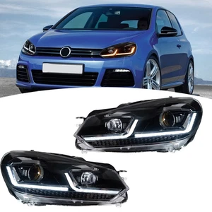 2PCS LED Headlight Projector with DRL Turn Signal For VW Golf 6 Mk6 2009-2014  - Picture 1 of 21