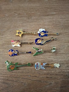 Vtg Hard Rock Cafe Pin Lot Of 8 Guitar Pins Dallas Texas St Patrick's Cowboy ++ - Picture 1 of 6