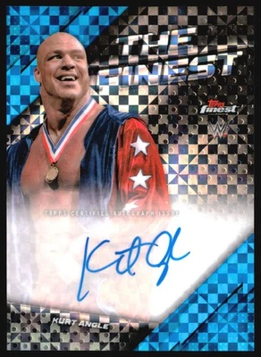 2025 The Finest KURT ANGLE Blue Checkerboard Refractor Auto /75 #TFA-ANG - Image 1 of 2