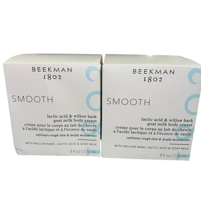 2x Beekman 1802 Crema Corporal Suave Ácido Láctico y Corteza de Sauce Leche de Cabra 8oz Foto 1 de 4