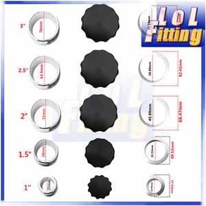 1" 1.5" 2" 2.5" 3" Aluminum Alloy Weld On Filler Neck And Cap Oil Fuel Water - Picture 1 of 27