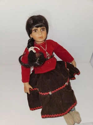 Muñeca india nativa americana niña - Colección Inc. muñeca de porcelana Foto 1 de 4