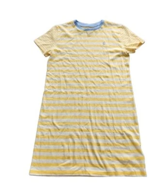 Polo Ralph Lauren Girls Yellow/ White  Striped Shirt Dress Sz Large 12/14 - Image 1 of 4