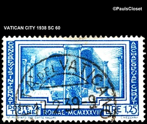 CIUDAD DEL VATICANO 1938 SC 60 BASÍLICA DE SANTA CECILIA Y ARQUILO 1,25 L PULMÓN F/VF - Imagen 1 de 2