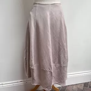 Out Of Exile Skirt Size 2 UK 12 Light Purple Heart MOP Buttons 50% Linen W30 - Picture 1 of 9