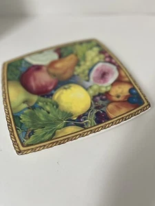 ICC ITALIAN CERAMICS CO. BALI PATTERN SQUARE SALAD-DESSERT PLATE 8" Pear Lemon - Picture 1 of 5