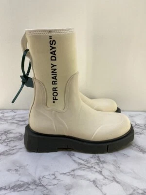 Botines con puntera redonda estampados gráficos blanco roto talla 10 ''40'' Foto 1 de 4