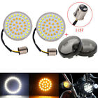 1157 LED Turn Signals Light Inserts Smoke Lens Fit for Street Road Glide