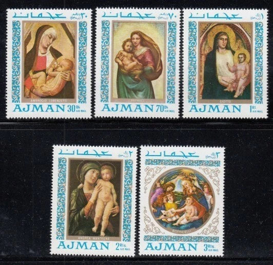 Juego de pinturas AJMAN Madonna & Child MNH Foto 1 de 1