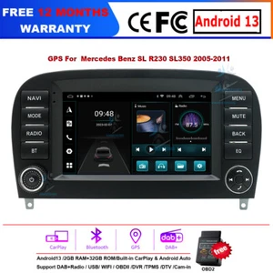 Android13 Touchscreen Autoradio GPS CarPlay Für Mercedes SL R230 SL350 2005-2011 - Bild 1 von 23