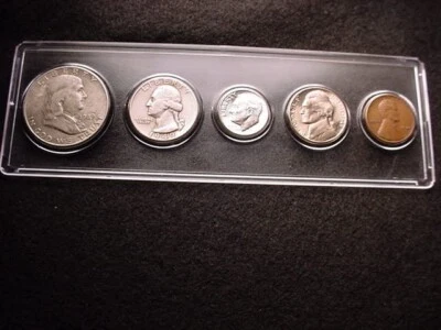 1949-D DENVER 5 COIN MINT SET GREAT 90% SILVER COINS-BU DIME & NICKEL!!    #16 - Image 1 of 4