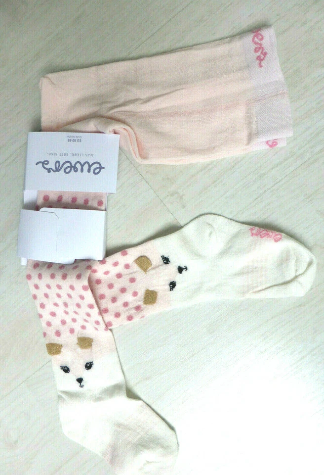 ewers Strumpfhose, rosa mit Punkten und einem Rehkopf.  NEU!!! - Bild 1 von 2