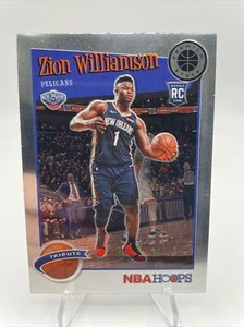 2019 NBA Hoops Premium Stock Tribute Silver Prizm Zion Williamson #296 Rookie RC - Bild 1 von 2