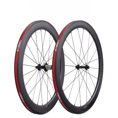 700c Carbon Faser Rennrad Radsatz Breite 23/25mm Tiefe 38/50/60mm Drahtreifen - Bild 1 von 4