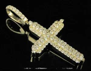 2.5Ct Round Cut VVS1/D Diamond Cross Pendant 14K Yellow Gold Over 18" Free Chain - Picture 1 of 6