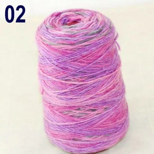Sale NEW 1 Cone x 500gr Yarn Chunky Hand Knitting Colorful Soft Wool Cashmere 02 - Picture 1 of 16