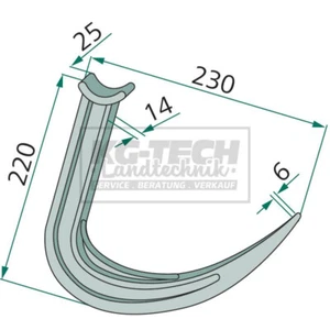 Greifzinken ohne Gewinde Länge 230mm Vergleichsnr 18230 Zinken Greiferzinken - Bild 1 von 1