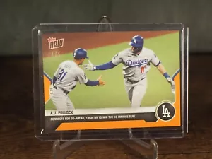 2021 Topps Now Card 709 AJ A.J. Pollock go ahead 2 run HR Orange Parallel 1/5 - Picture 1 of 3