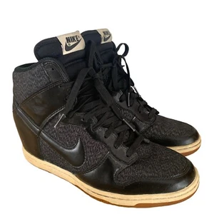 Nike Dunk Sky Hi Essential Hidden Wedge 644877-003 Black White Gum Womens Size 8 - Picture 1 of 16