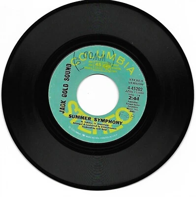 Jack Gold Sound, Summer Symphony (Mono & Stereo) 45 VG+ Columbia Radio Copy Foto 1 de 2