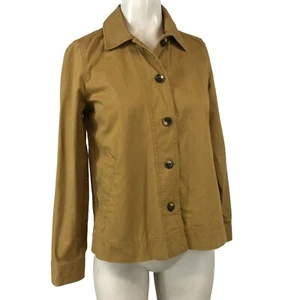 MADEWELL - WOMEN'S XXS -  LONG SLEEVE BUTTON UP PLEATED BACK COTTON JACKET - Picture 1 of 7