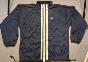 Chaqueta cortavientos Adidas azul tres rayas forrada de malla vintage años 90 - Imagen 1 de 6