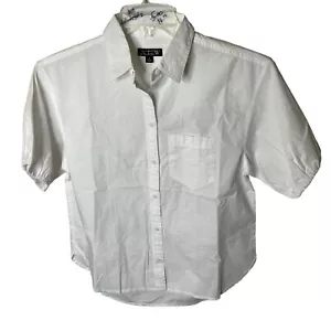 J.Crew Womens Spring Garden Top in Cotton Poplin Size 4 BP612 White - Picture 1 of 4