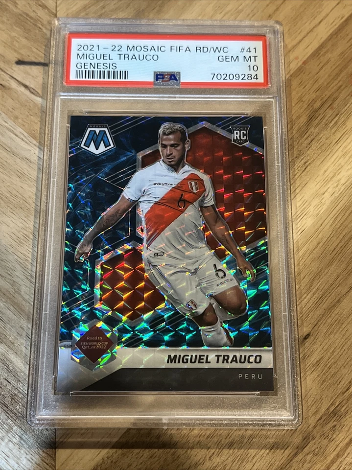 2021 Mosaic World Cup Miguel Trauco Rookie Genesis Prizm #41 Peru SSP PSA 10 - Image 1 of 2