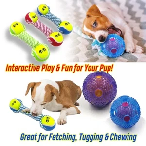 4 Pack Double Tennis Ball Leaky Ball Chew Toy Food Puppy Teething Fetch - Picture 1 of 7