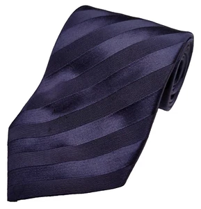 Atkinson’s Seidenkrawatte Royal Irish Herren Popeline lila gestreift Repp 58" x 3,5" - Bild 1 von 5