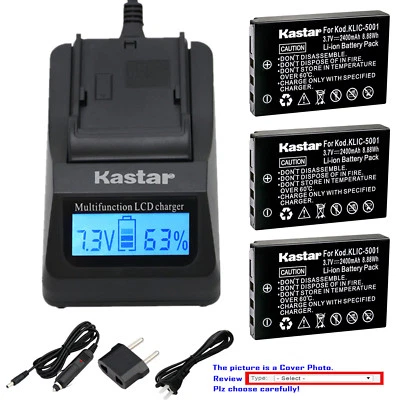 Cargador rápido de batería LCD Kastar para cámara Sanyo DB-L50 y Sanyo Xacti DMX-HD2000 Foto 1 de 4