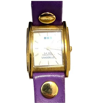 Reloj para mujer LA MER de colección analógico púrpura correa envolvente ¡BATERÍA NUEVA! Y2K Foto 1 de 4