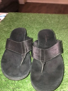 Cole Haan Mens leather Flip Flops Size 10 Black - Picture 1 of 8