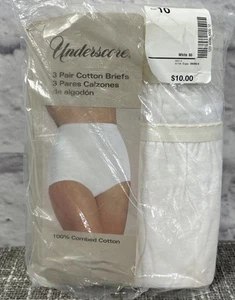 Mutandine intimo vintage Underscore cotone 3 paia nuove con etichetta slip bianco donna 10 - Foto 1 di 5