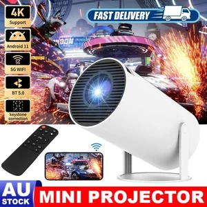 Mini Portable LED Projector For Android 11 5G Wifi Bluetooth Home Theater HDMI - Picture 1 of 24
