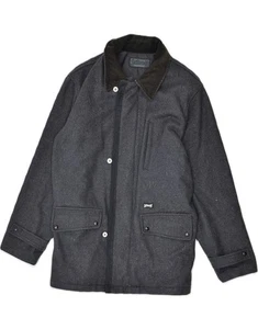 SCHOTT Mens Overcoat UK 40 Large Grey Wool AS09 - Picture 1 of 4