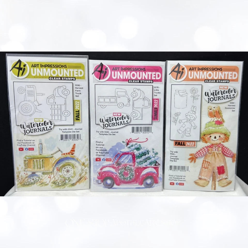 Акварельные резиновые штампы осень осень грузовики УРОЖАЙ ЧУЧЕЛО художественные впечатления - Изображение 1 из 1