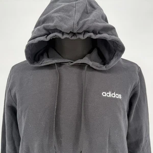 Adidas Pullover Hoodie Mens Small Black Logo Long Sleeve Hooded Sweatshirt - Picture 1 of 6