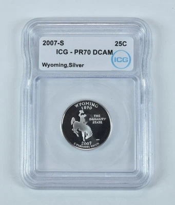 2007-S State Quarter Wyoming Silver PR70 DCAM ICG - Image 1 of 4