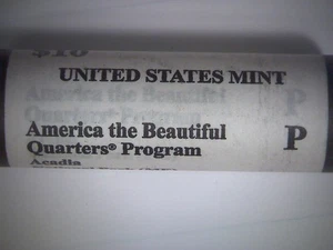 2012-P ATB Quarter Acadia National Park 40-Coin Roll BU, HEAD-TAIL ROLL - Picture 1 of 4