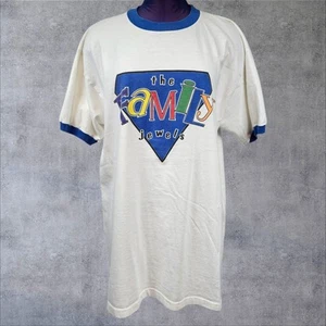Vintage Anvil Ringer Tee-Shirt The Family Jewels Retro Graphic Print Size XL D84 - Picture 1 of 10