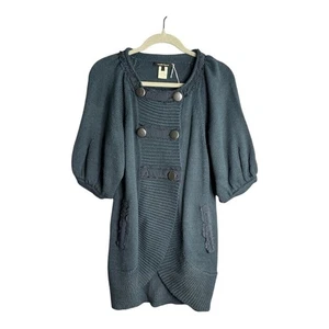 Nanette Lepore Blue Sweater Dress With Button Detail Size Small - Picture 1 of 7